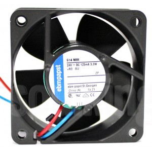Ebmpapst 614NHH 24V 125mA 3W 2wires Cooling Fan
