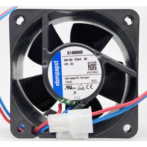 Ebmpapst 614NHHR 24V 125mA 3W 2wires Cooling Fan - Original New