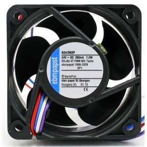 Ebmpapst 624/2H3P 24V 290mA 7W 4wires Cooling Fan