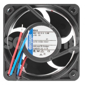 Ebmpapst 624H 24V 0.1A 2.4W 2wires Cooling Fan - Original New