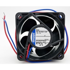 Ebmpapst 624N 24V 92mA 2.2W 2wires Cooling Fan - Original New