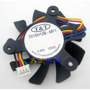 T&T 7015H12B-MF1 12V 0.40A 4wires Cooling Fan