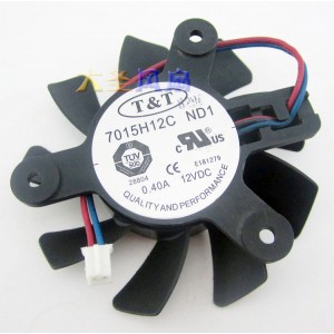 T&T 7015H12C 12V 0.40A 2wires Cooling Fan