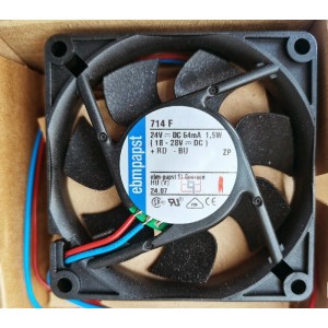 Ebmpapst 714F 24V 64mA 1.5W 2wires Cooling Fan