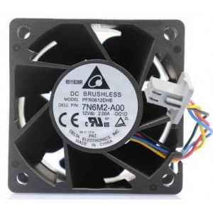 DELTA 7N6M2-A00 12V 2.00A 4wires Cooling Fan 