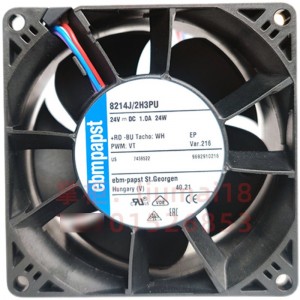 Ebmpapst 8214J/2H3PU 24V 1.0A 24W 3wires Cooling Fan