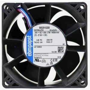 Ebmpapst 8214J/2H4PU VWCF080JJEMS 9692910208 24V 1.55A 37W 4wires Cooling Fan