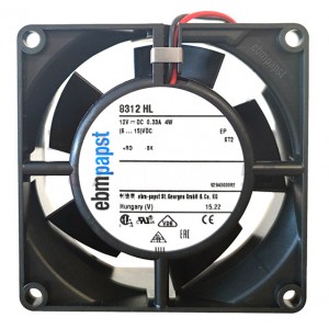 Ebmpapst 8312HL 12V 0.33A 4W 2wires Cooling Fan 