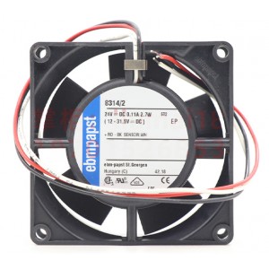 Ebmpapst 8314/2 24V 0.11A 2.7W 3wires Cooling Fan