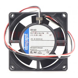 Ebmpapst 8314/2 24V 0.11A 2.7W 3wires Cooling Fan