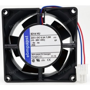 Ebmpapst 8314HU 24V 0.3A 7.2W 2wires Cooling Fan