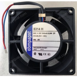 Ebmpapst 8314H 24V 245mA 6.0W 2wires Cooling Fan 