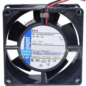 Ebmpapst  8318 48V 2.6W 2wires Cooling Fan