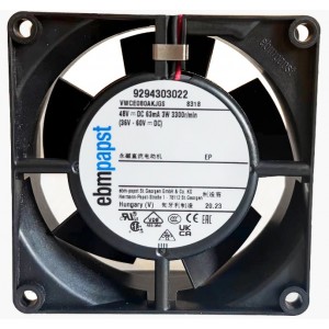 Ebmpapst 8318 ( VWCE080AKJGS 9294303022 ) 48V 63mA 3W 2wires Cooling Fan