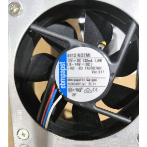 Ebmpapst 8412N/37MI 12V 130mA 1.6W 3wires Cooling Fan