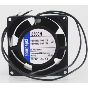 Ebmpapst 8500N 115V 70/60mA  115/135mA  11/12W 2wires Cooling Fan