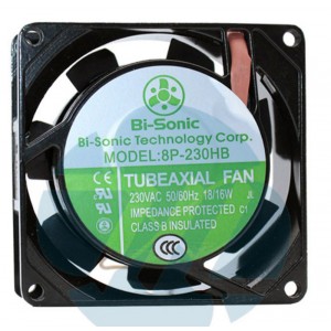 Bi-Sonic 8P-230HB 230V 18/16W 2wires Cooling Fan