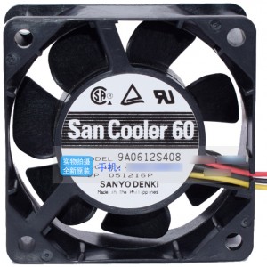 SANYO 9A0612S408 12V 0.17A 3wires Cooling Fan