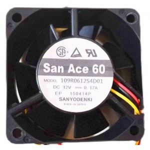 Sanyo 9A0612S4D01 12V 0.17A  3wires Cooling Fan