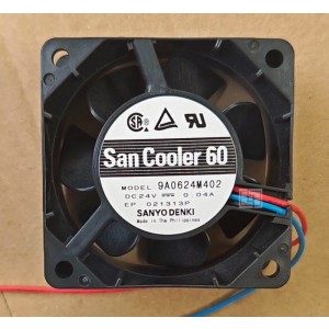 Sanyo 9A0624M402 24V 0.04A 2wires Cooling Fan 