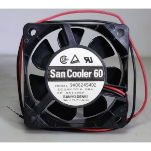 SANYO 9A0624S402 24V 0.08A 2 Wires Cooling Fan 