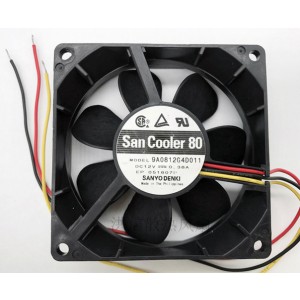 Sanyo 9A0812G4D011 12V 0.38A 3wires Cooling Fan