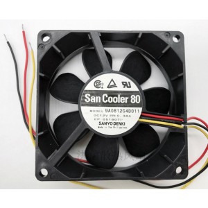 Sanyo 9A0812G4D01 9A0812G4D011 12V 0.38A 3wires Cooling Fan