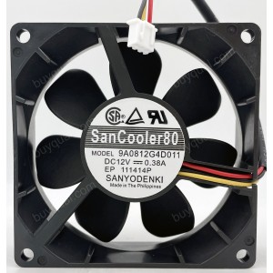 Sanyo 9A0812G4D01 9A0812G4D011 12V 0.38A 3wires Cooling Fan