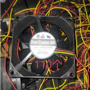 Sanyo 9A0812H409 12V 0.13A 3wires Cooling Fan