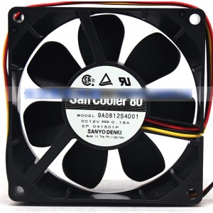 Sanyo 9A0812S4D01 12V 0.18A 3wires Cooling Fan