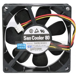 SANYO 9A0824H4011 24V 0.07A 3wires Cooling Fan 