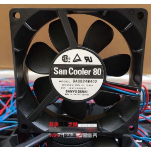SANYO 9A0824M402 24V 0.05A 3wires Cooling Fan 