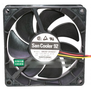 Sanyo 9A0912H4D01 12V 0.21A 3wires Cooling Fan 