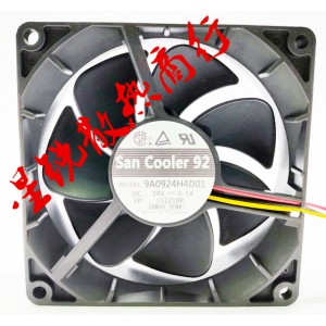 Sanyo 9A0924H4D01 24V 0.1A 3wires Cooling Fan