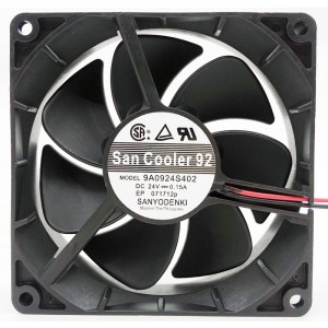 SANYO 9A0924S402 24V 0.15A 2wires Cooling Fan
