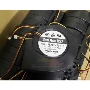 Sanyo 9BAM24FD2-2 24V 0.49A 3wires Cooling Fan 