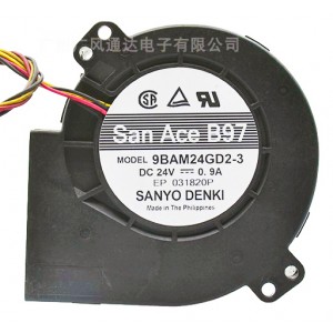 Sanyo 9BAM24GD2-3 24V 0.9A 3wires Cooling Fan