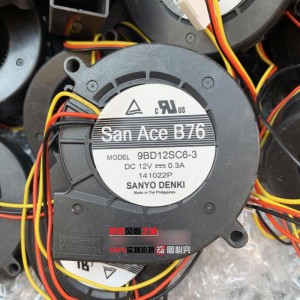 Sanyo 9BD12SC6-3 12V 0.3A 3wires Cooling Fan