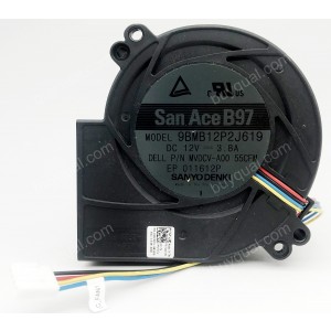 Sanyo 9BMB12P2J619 12V 3.8A 4wires Cooling Fan