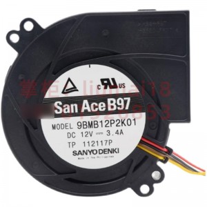Sanyo 9BMB12P2K01 12V 3.4A 4wires Cooling Fan