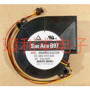 Sanyo 9BMB24G208 24V 0.83A 3wires Cooling Fan
