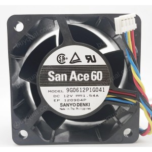 Sanyo 9G0612P1G041 12V 1.54A 4wires Cooling Fan