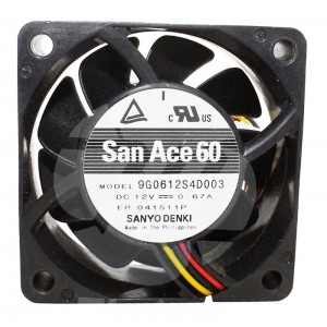 Sanyo 9G0612S4D003 12V 0.67A 3wires Cooling Fan