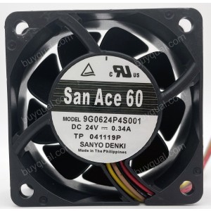 SANYO 9G0624P4S001 24V 0.34A 4wires Cooling Fan