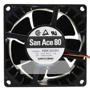 SANYO 9G0812G1031 12V 1.1A 3wires Cooling Fan