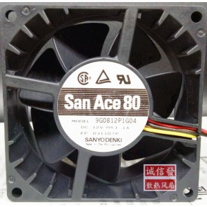 SANYO 9G0812P1G04 12V 1.1A 4wires Cooling Fan