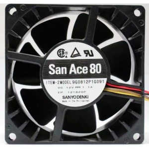 Sanyo 9G0812P1G091 12V 1.1A 4wires Cooling Fan