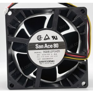 Sanyo 9G0812P1K05 12V 1.8A 3wires Cooling Fan
