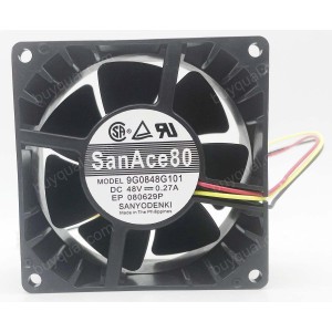 Sanyo 9G0848G101 9G0848G1011 48V 0.27A 3wires Cooling Fan