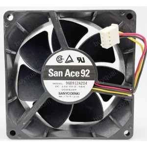 Sanyo 9G0912A204 12V 0.58A 3wires Cooling Fan